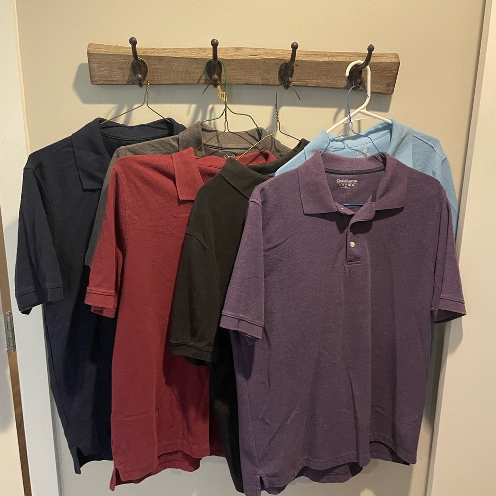 Croft & Barrow Men's Polo Shirts - Black, Red, Purple, Light Blue, Navy